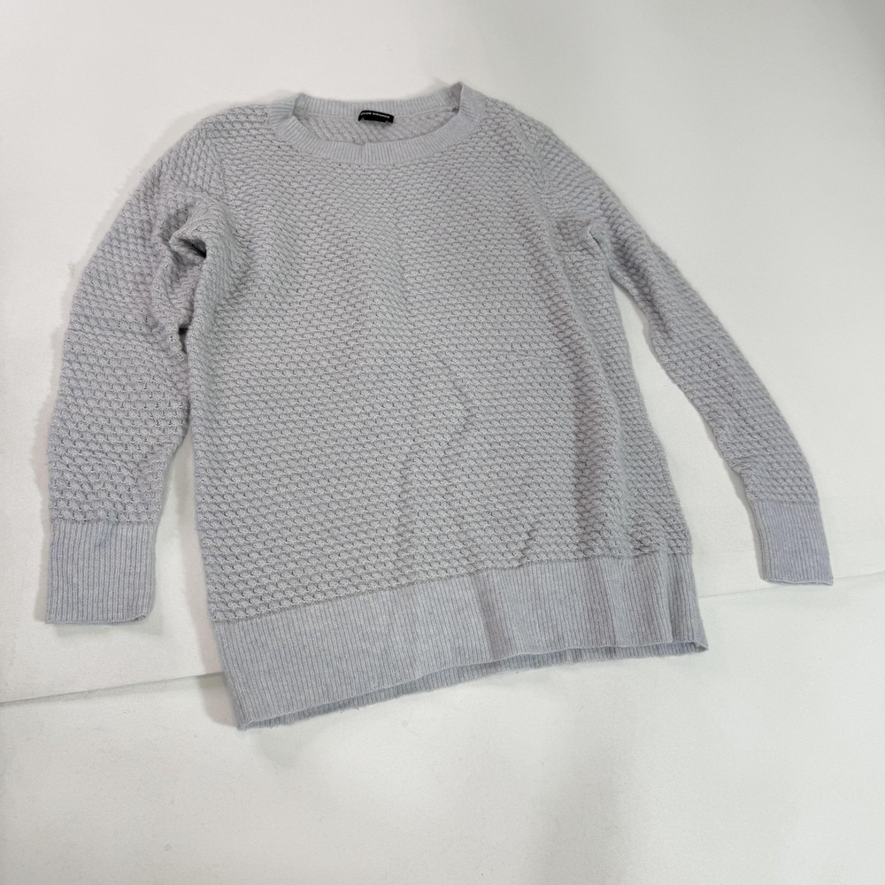 Club‎ Monaco Sweater Womens Small Gray Honeycomb Knit Merino Alpaca Pullover